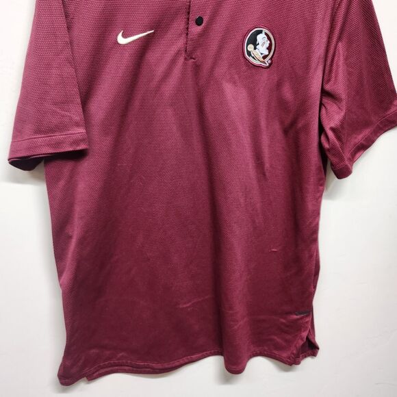Florida State NCAA Nike Dri Fit Short Sleeve Henley Shirt Men's Large 1455 - Picture 6 of 11